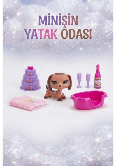 Petclub Sevimli Minişin Yatak Odası Oyun Seti Sevimli Köpek Ve Eğlenceli Aksesuarlı Çocuk Oyuncağı
