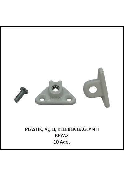 Plastik, Açılı, Kelebek Bağlantı 40 Mm, Beyaz 10 Adet