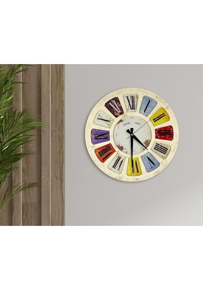 Bk Home Retro Dekoratif 45Cm Ahşap Duvar Saati-10