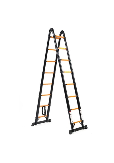 Cardilife 2.5 + 2.5 Metre Teleskopik Çelik Merdiven 8+8 Basamaklı