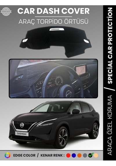 Nissan Qashqai J12 2021-2025 Torpido Örtüsü Ön Göğüs Koruma Araca Özel Çatlamayı Önler Kaymaz - 860 Stiloto