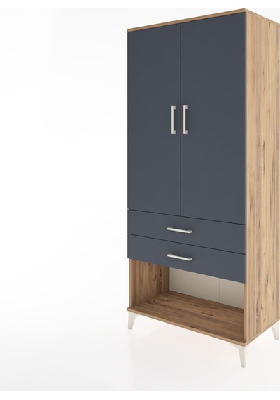 Hyperion Dolap 4 Raflı 2 Çekmeceli 2 Kapaklı 88x44x195 Çam-an... Çam
