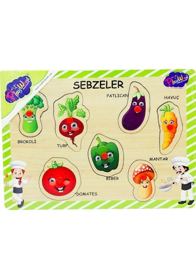 Ahşap Tutmalı Sebzeler  Puzzle