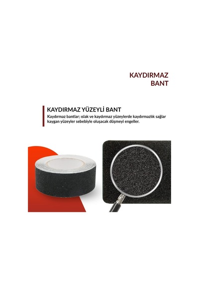15 Mt Bondit Siyah Yapışkanlı Kaygan Zemin Basamak Merdiven Kaydırmaz Bant 50mm