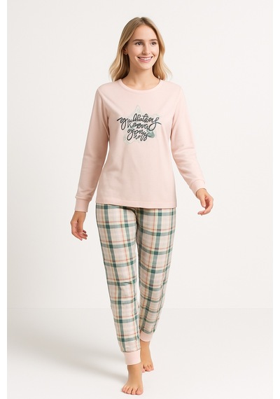 Mutlu City Kadın Yumuşak Doku Termal Pijama Takımı 42050 Somon
