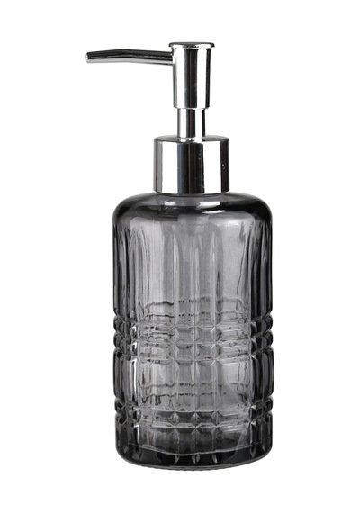 Cam Sıvı Sabunluk,yıldız Desenli Gri 300ml 6,8x17,6cm Çok Renkli