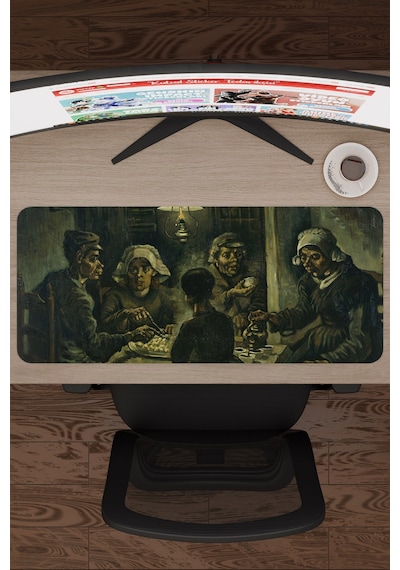 Van Gogh Patates Yiyenler Tablo V1 70x30 Xl Gaming Kauçuk Kaymaz Taban Mouse Pad Fare Altlığı