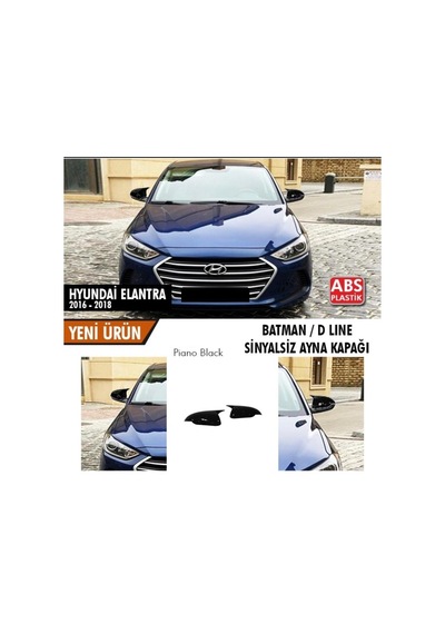 Hyundai Elantra (2016 - 2018) Batman Ayna Kapağı (parlak Siyah) (si