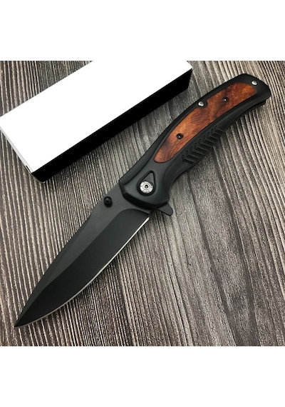 Sog Kişiye Özel Serisi Ahşap Saplı Kamp Outdoor Çakı Bıçak Siyah