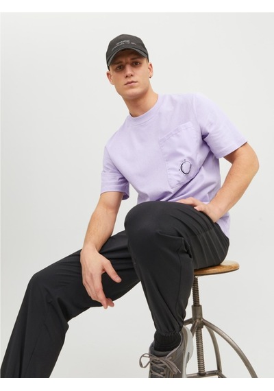 Jack & Jones Jack&jones Water Overlay Erkek Mor Bisiklet Yaka Tişört 12235293-LVN Mor