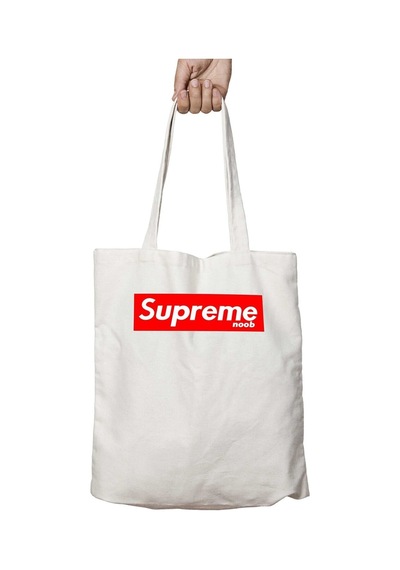 Art Hediye Supreme Noob İki Tarafı Kalıcı Baskılı Yıkanabilir Okul Plaj Omuz Bez Çantası Çok Renkli