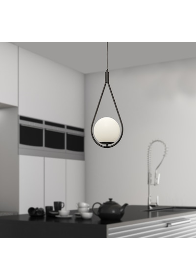 Apliqa Mirza Tekli Beyaz Camlı Modern Mutfak Salon Sarkıt Avize