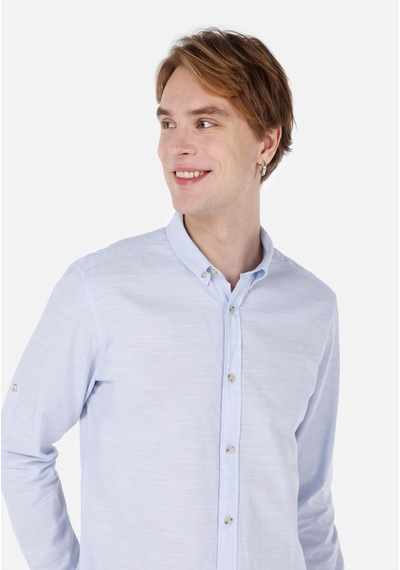Colin's Colins Regular Fit Shirt Neck Düz Erkek Mavi Roll-up Gömlek Cl1058567 Q1.v1 Lbl Açik Mavi