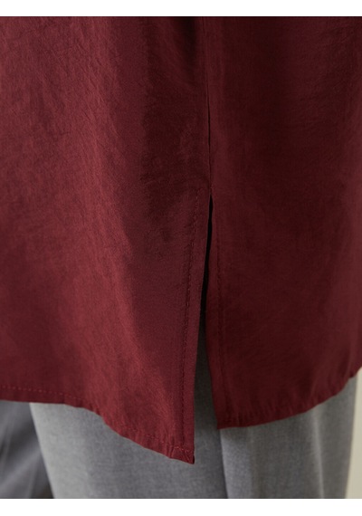 Lcw Modest Bordo Modal Karışımlı Kadın Gömlek Tunik