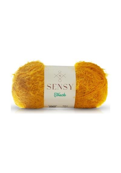 Sensy Premium Touch El Örgü Ipi Bluz Hırka Ipi Kürk Görünümlü Ip Atkı Bere Peluş Oyuncak Ipi Hardal