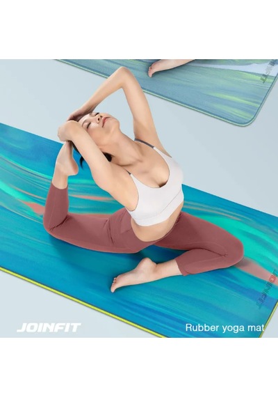 Joinfit Profesyonel Kauçuk Yoga Matı Desenli 4,5 Mm Mavi