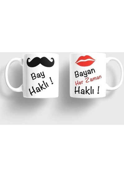 Bay Haklı Her Zaman Haklı Sevgili Kupaları Beyaz