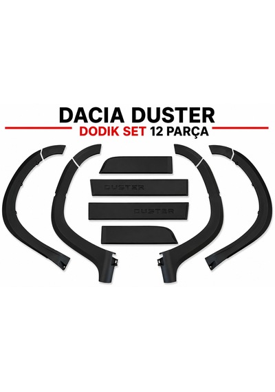 Dacıa Duster 2010-2017 Model Uyumlu Dodik Seti 12 Parça Siyah Mat Çamurluk Ve Kapı Kaplama Seti