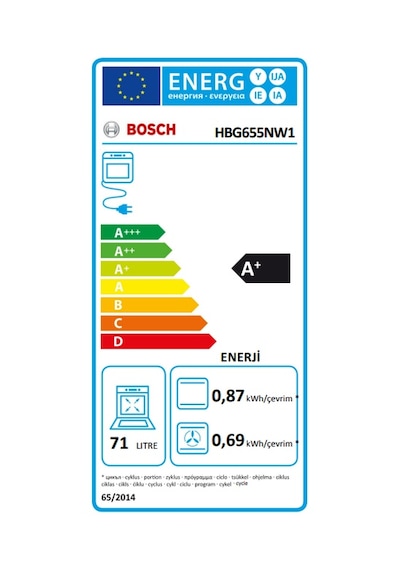 Bosch HBG655NW1 71 LT Ankastre Fırın