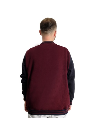 Mode Xl Büyük Beden Erkek Kolej Mont Brooklyn 23627 Mürdüm 001