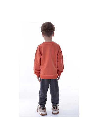 Erkek Çocuk Hayvan Figürlü Turuncu Sweatshirt Ve Gri Eşofman Takımı Yumuşak Kumaş, Rahat Kalıp Takım Turuncu Erkek Çocuk Hayvan Figürlü Turuncu Sweatshirt Ve Gri Eşofman Takımı Yumuşak Kumaş, Rahat Kalıp Takım Turuncu