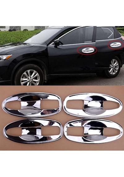 Nissan X-trail Uyumlu 2014 2017 Dış Kapı Kolu İç Kaplama Abs Plastik Krom