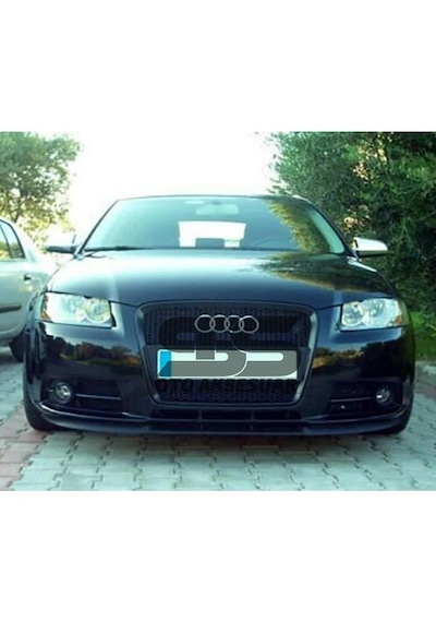 Audi A3 8P 2003-2012 Cupra R Uyumlu Ön Lip Mat Siyah Ön Tampon Lip  (Sts Oto Aksesuar) (01)