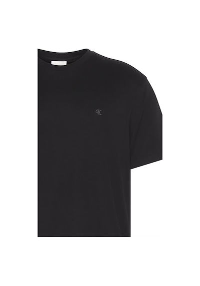 Calvin Klein Erkek Logo Nakışlı Supima Pamuk T-shirt - Siyah Black