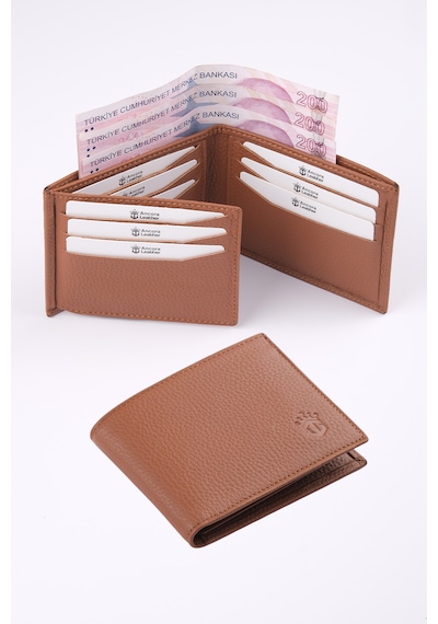 Ancora Leather Hakiki Deri Erkek Cüzdan-26500 Taba