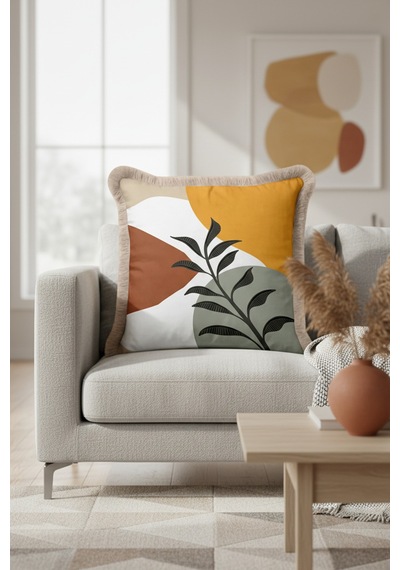 Modern Geometrik Saçaklı Yastık Kılıfı - Yaprak Motifli Retro Hardal Yeşil Püsküllü Kırlent Kılıfı Okyanus Deniz Mavisi Modern Geometrik Saçaklı Yastık Kılıfı - Yaprak Motifli Retro Hardal Yeşil Püsküllü Kırlent Kılıfı Okyanus Deniz Mavisi