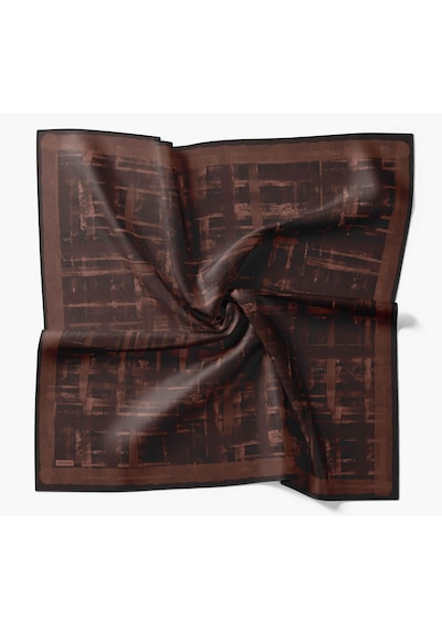 Silk Home Twill İpek Flow Lines Eşarp Çikolata Kahve 90x90 Çok Renkli