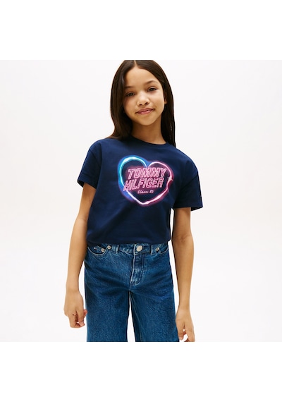 Tommy Hilfiger Heart Graphic Çocuk Lacivert T-shirt Kg0kg08640 Lacivert