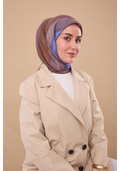 Silk Home Olinda İpek Eşarp 47005-18 Taba, Gri, Kahve, Koyu Mavi, Füme