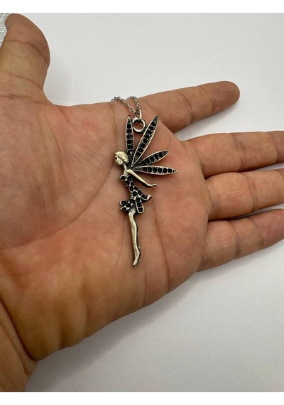 Çiçek Perisi Figürlü Unisex Kolye 60 Cm Zincirli Doğadan İlham Alan Masalsı Tasarım Çok renkli