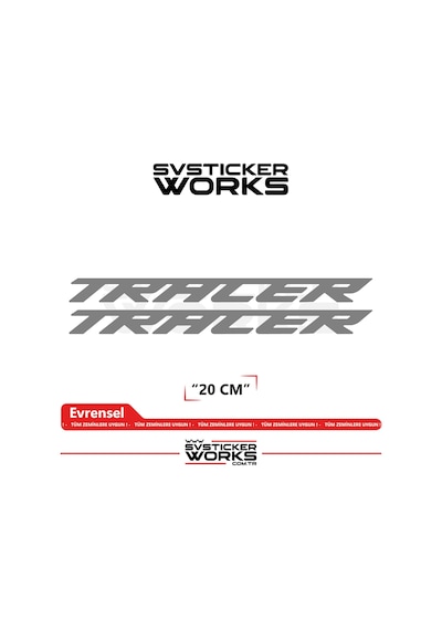 Yamaha Tracer 7 / 9 / Gt Uyumlu Yazı Sticker Yüksek Kalite Özel Kesim Folyo 2'li Set Gri