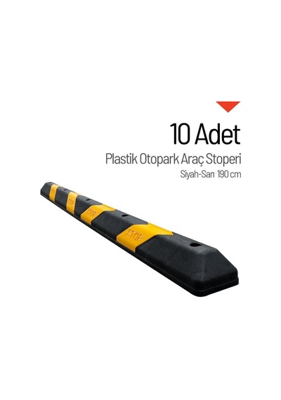 10'lu Siyah-sarı Otopark Stoperi 190 Cm -679