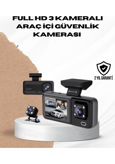 Wi-fi Bağlantılı Full Hd Araç Kamera Seti 3 Kameralı Park Koruma Ve Döngü Kayıt - Uczzzgenişaçılıaraçkamera-4