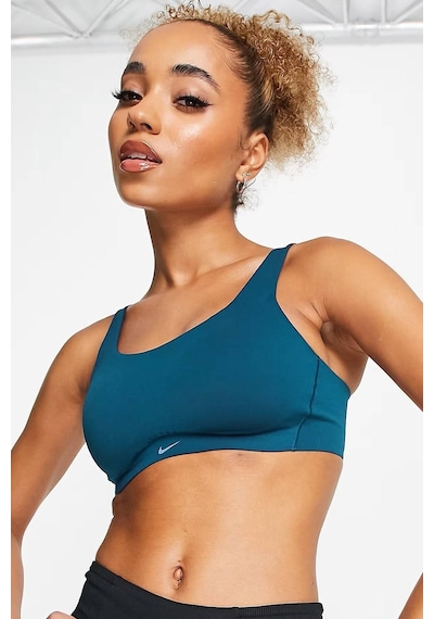 Nike Training Dri Fit Alate Minimalist Light Support Padded Bra Kadın Lazer Kesim Bra Mavi Mavi