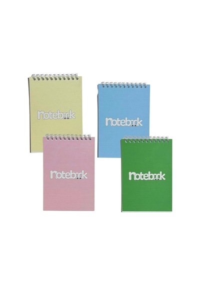 A6 Spiralli Notebook Defter 40 Yaprak 4'lü Tamamı Çizgisiz