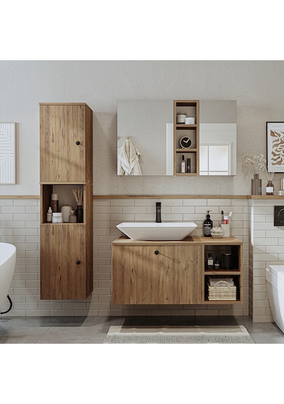 Lotus Lavabolu Mdf 95 Cm Banyo Dolabı + Aynalı Dlp Atlantik Çam Lotus Lavabolu Mdf 95 Cm Banyo Dolabı + Aynalı Dlp Atlantik Çam