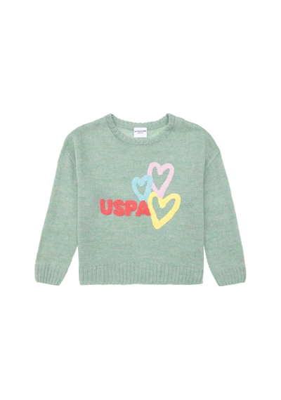 U.S. Polo Assn. Kız Çocuk Su Yeşili Bisiklet Yaka Kazak 50293066-VR048