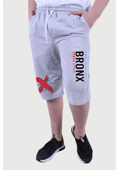 Fyk Kids Bronx Urban Style Yazı Baskılı, Erkek Çocuk Kapri&şort Gri