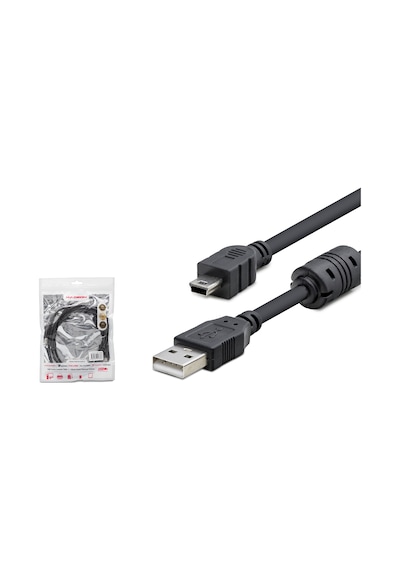 Hadron HDX7538 USB Mini V3 5-Pin to USB Kablo 1.5 Metre Siyah