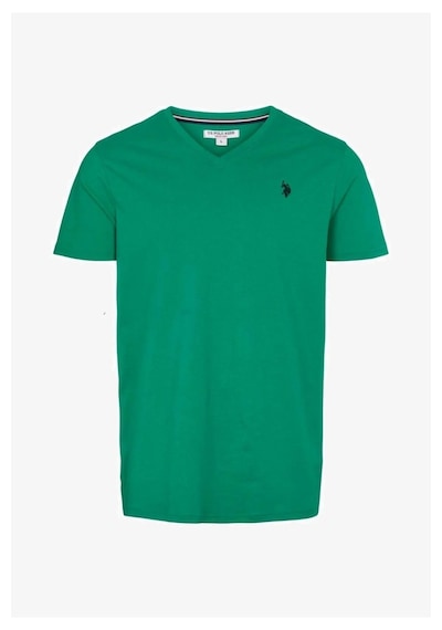 U.S. Polo Assn. Erkek Basic V-yaka T-shirt Koyu Yeşil