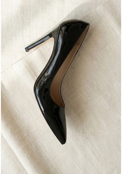 Hrşytrend Herşeytrend Pley Siyah Cilt Stiletto Ayakkabı Siyah