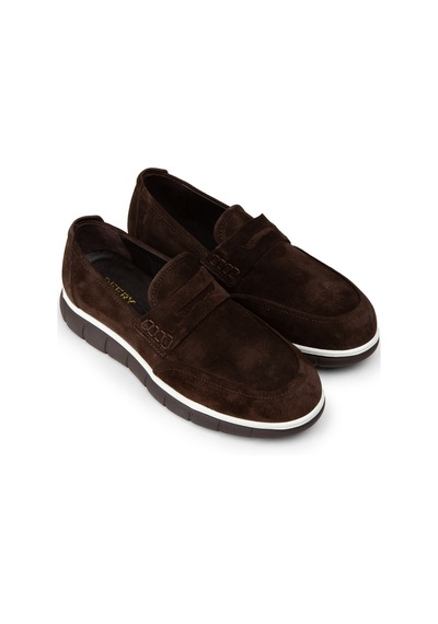 Deery Erkek Hakiki Süet Kahverengi Loafer Ayakkabı - 02045mkhve01