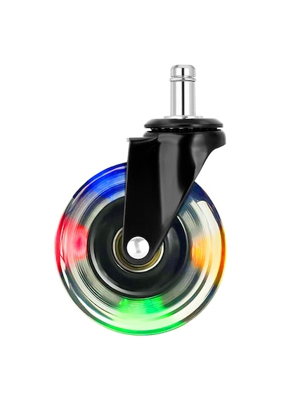 S-wheels Motion Rgb Aydınlatmalı Silikon Oyuncu Koltuğu Tekeri 75mm Ofis Koltuk Tekeri Sessiz Sandalye Tekeri Çok Renkli