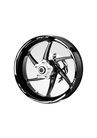 Beyaz Pcx Yazılı 3 Parçalı Reflektif Beyaz Jant Şeridi