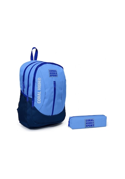 Coral High Sport Derin Mavi Lacivert Sırt Çantası ve Kalemlik Set