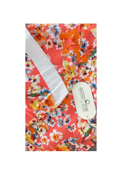 Lila Mare Pamuk Vual Kumaşlı Handmade Homewear & Beachwear Kimono Renkli Renkli